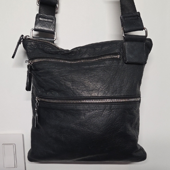 margot Other - Margot Black Leather Messenger Bag